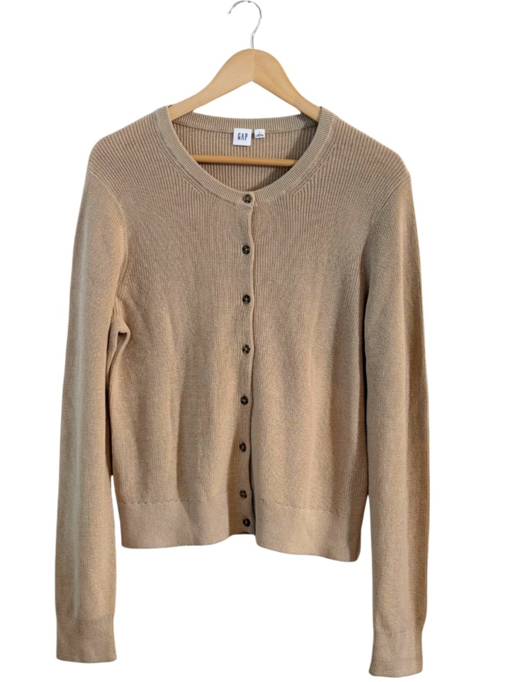 Gap Cotton Knit Cardigan Neutral Minimalist Everyday Size Large